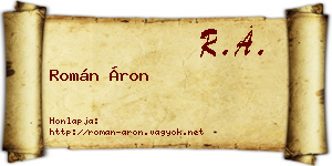 Román Áron névjegykártya